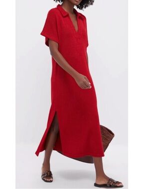 Tuckernuck Pomander Place Red Maren Midi Polo Dress SIZE M/L